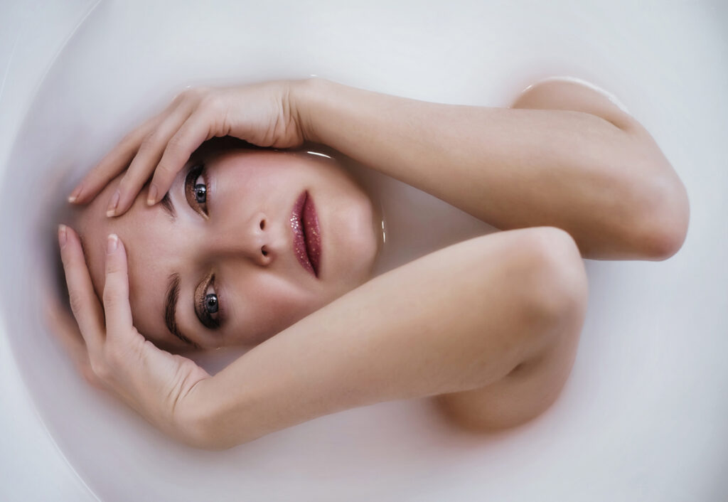 Image of a woman enjoying bath